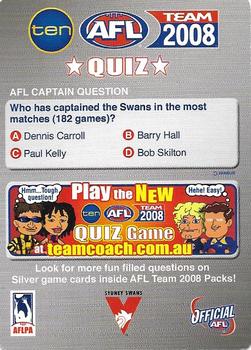 2008 Team Zone AFL Team - Captain Wildcards #CW-14 Craig Bolton Back